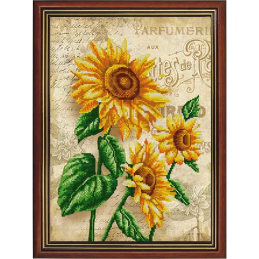 НИК-9869 Подсолнухи. Схема для вышивки бисером ТМ Конек
