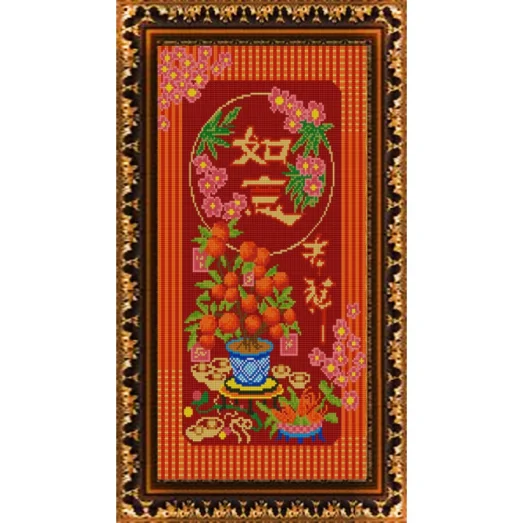 НИК-9874 Мандариновое дерево (Счастье,удача и процветание). Схема для вышивки бисером ТМ Конек