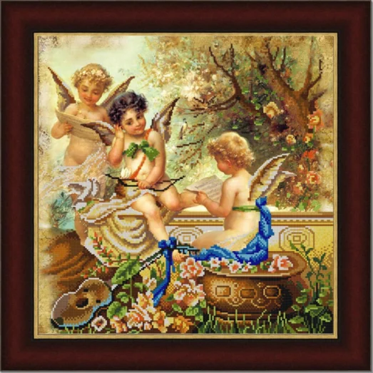 НИК-9886 Купидоны. Схема для вышивки бисером ТМ Конек