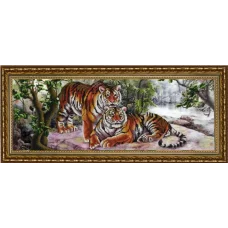 НИК-9903 Амурские тигры. Схема для вышивки бисером ТМ Конек