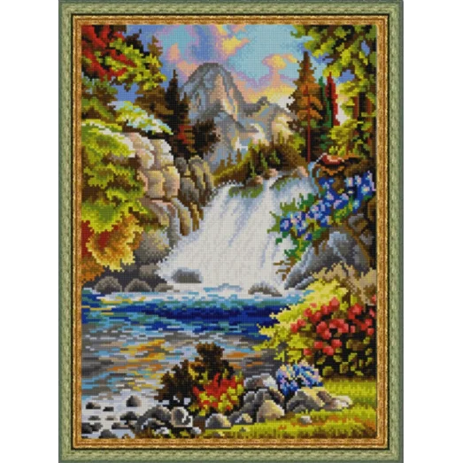 НИК-9905 У водопада. Схема для вышивки бисером ТМ Конек