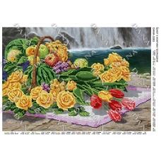 ДАНА-3383 Букет с желтыми розами. Схема для вышивки бисером