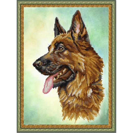 НИК-9935 Овчарка. Схема для вышивки бисером ТМ Конек