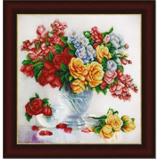 НИК-9945 Розовый флёр. Схема для вышивки бисером  ТМ Конек