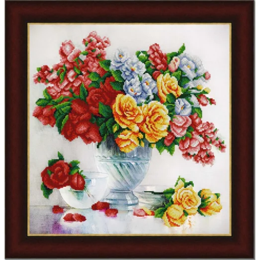 НИК-9945 Розовый флёр. Схема для вышивки бисером ТМ Конек