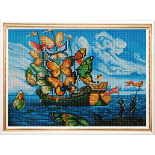 НИК-9955 Бабочка-корабль (Сальвадор Дали). Схема для вышивки бисером ТМ Конек