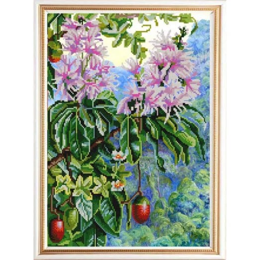 НИК-9965 Экзотические цветы 4. Схема для вышивки бисером ТМ Конек