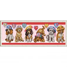 НИК-9980 Щенки в шляпах. Схема для вышивки бисером ТМ Конек