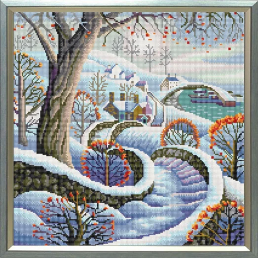 НИК-9982 Зимняя дорожка. Схема для вышивки бисером ТМ Конек