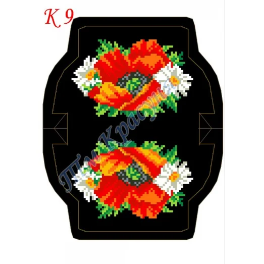 К-009 (черная) Заготовка для кошелька для вышивки. Красуня