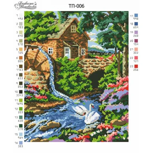 ТП-006 Мельница. Схема для вышивки бисером Барвиста Вишиванка