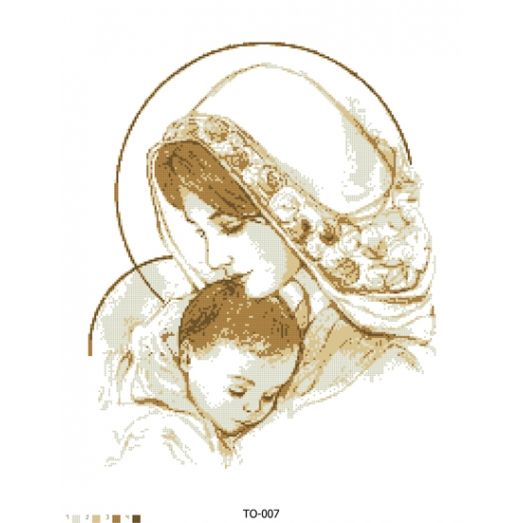 ТО-007 Дева Мария с ребенком. Схема для вышивки бисером Барвиста Вишиванка