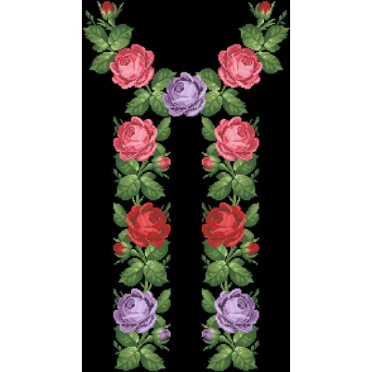 БЖд-027 (черная). Заготовка женской сорочки. Барвиста Вишиванка