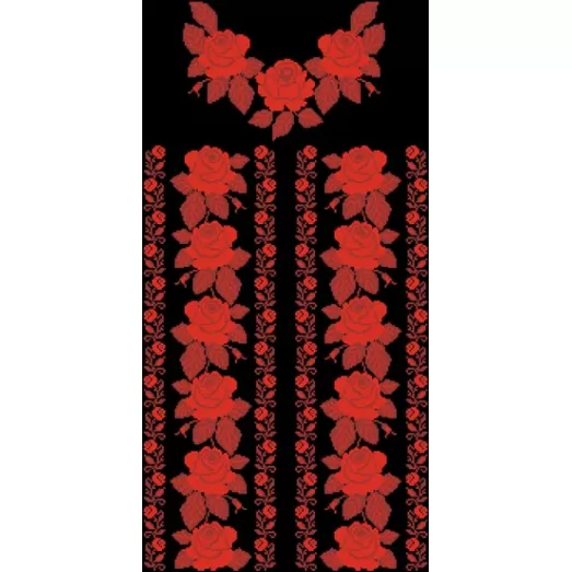 БЖд-043 (черная). Заготовка женской сорочки. Барвиста Вишиванка