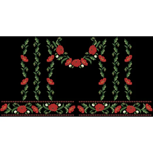 БЖд-050 (черная). Заготовка женской сорочки. Барвиста Вишиванка