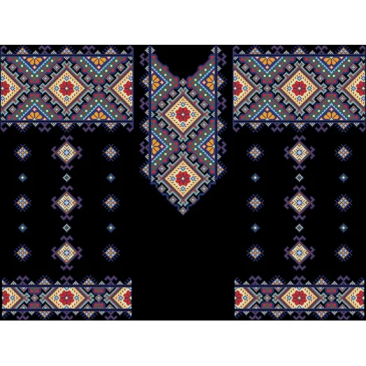 БЖд-059 (черная). Заготовка женской сорочки. Барвиста Вишиванка