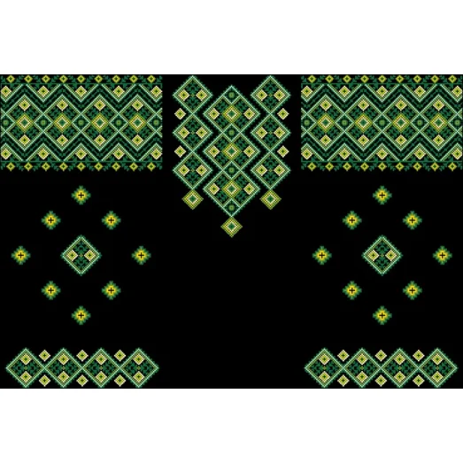 БЖд-073 (черная). Заготовка женской сорочки. Барвиста Вишиванка