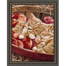 VKA-3018 Котята в корзине. Схема для вышивки бисером. АртСоло