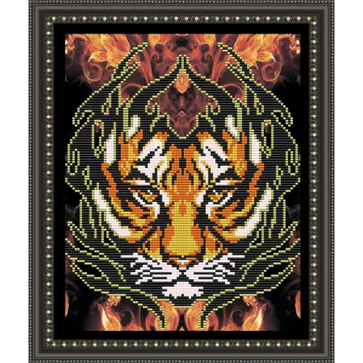 VКA-4012 Огненный тигр. Схема для вышивки бисером. АртСоло