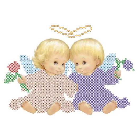 VКA-5005 Ангелочки с цветами. Схема для вышивки бисером. АртСоло