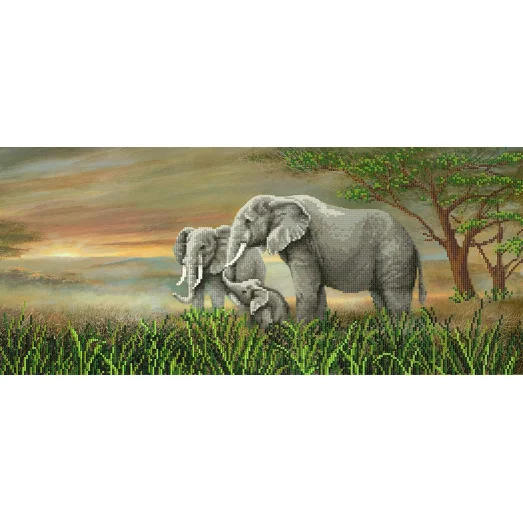А-116 (24*55) Слоны. Схема для вышивки бисером СвитАрт