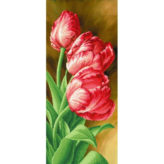 А-121 (24*55) Красные тюльпаны. Схема для вышивки бисером СвитАрт