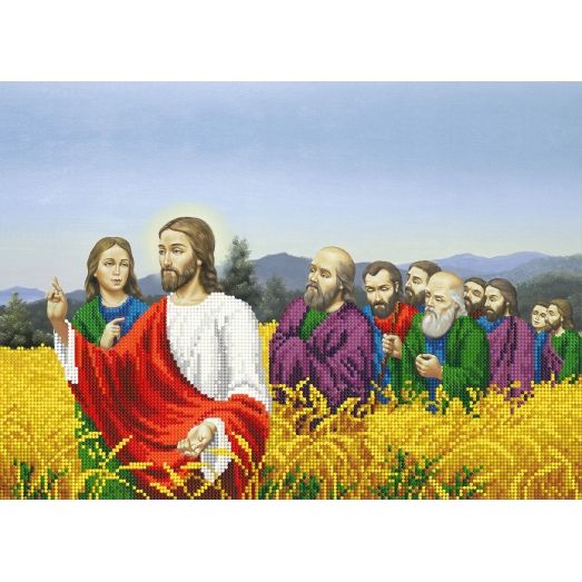 A-186 (А3) Иисус и люди. Схема для вышивки бисером СвитАрт
