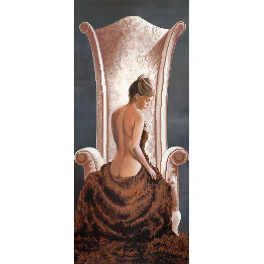 А-247 (24*55) Девушка в медвежьей шкуре. Схема для вышивки бисером СвитАрт