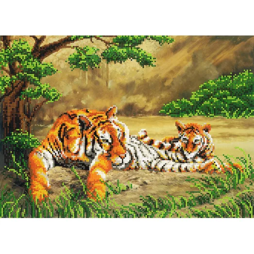 А-265 (А3) Тигры. Схема для вышивки бисером СвитАрт