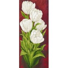 A-301 (17*55) Белые тюльпаны. Схема для вышивки бисером СвитАрт