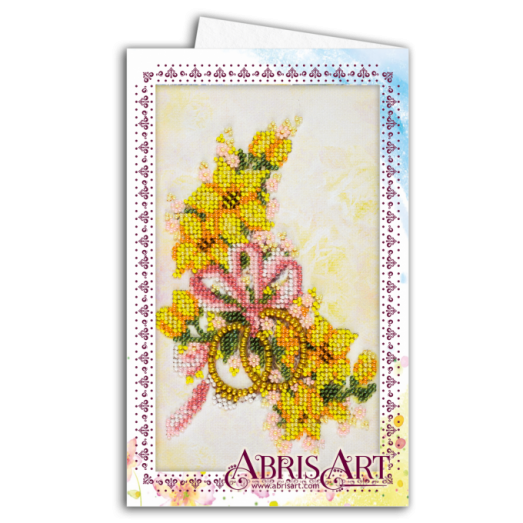АОМ-015 Открытка-конверт. Свадебные цветы. Абрис Арт