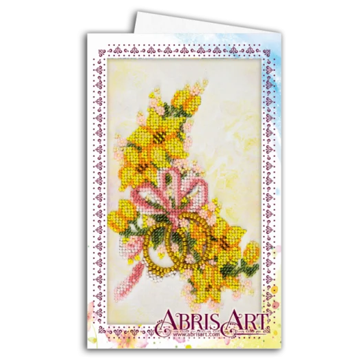 АОМ-015 Открытка-конверт. Свадебные цветы. Абрис Арт