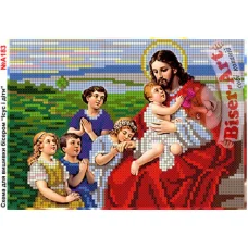 ВА-183а (А5) Иисус и дети. Схема для вышивки бисером БисерАрт