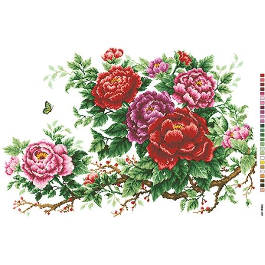 А2-16-002 Розы. Канва для вышивки нитками Вышиванка