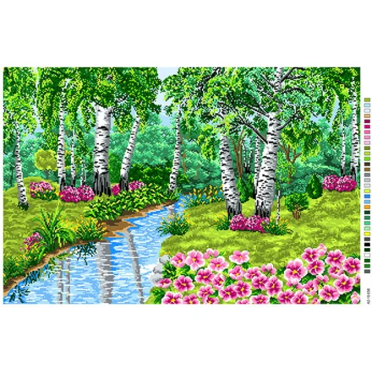 А2-16-036 Весенняя пора. Канва для вышивки нитками Вышиванка