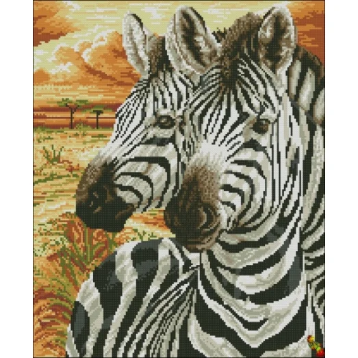 ФПК-2171 Африканские зебры. Схема для вышивки бисером Феникс