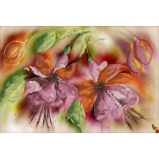 ФЧК-2121 Фуксия акварелью. Схема для вышивки бисером Феникс