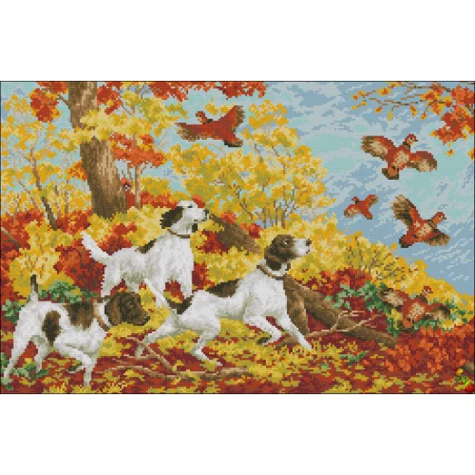 ФПК-2141 Охота на куропаток. Схема для вышивки бисером Феникс