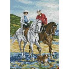 ФПК-2161 Прогулка на лошадях. Схема для вышивки бисером Феникс