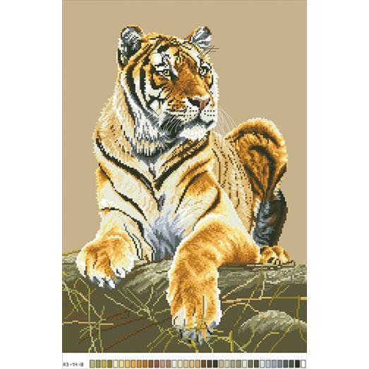 А3-14-008 Тигр. Канва для вышивки нитками Вышиванка