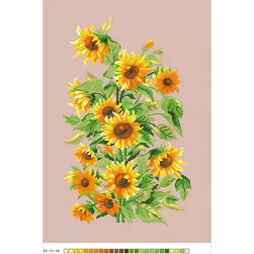 А3-14-018 Подсолнухи. Канва для вышивки нитками Вышиванка