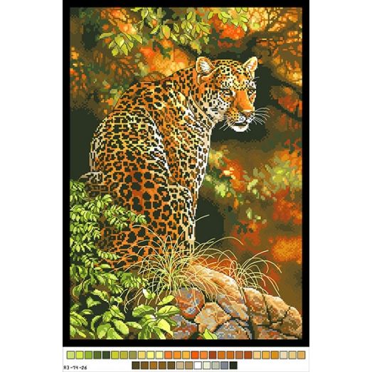 А3-14-026 Леопард. Канва для вышивки нитками Вышиванка