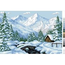 А3-14-028 Зимний пейзаж. Канва для вышивки нитками Вышиванка