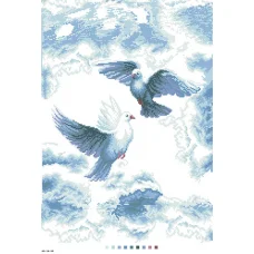 А3-14-099 Голубки. Канва для вышивки нитками Вышиванка