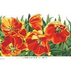 А3-14-107 Красные тюльпаны. Канва для вышивки нитками Вышиванка