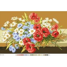 А3-16-012 Букет полевых цветов. Канва для вышивки нитками Вышиванка