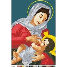 А3-16-055 Богородица с младенцем. Канва для вышивки нитками Вышиванка