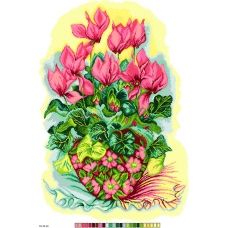А3-18-020 Розовые цветы. Канва для вышивки нитками Вышиванка