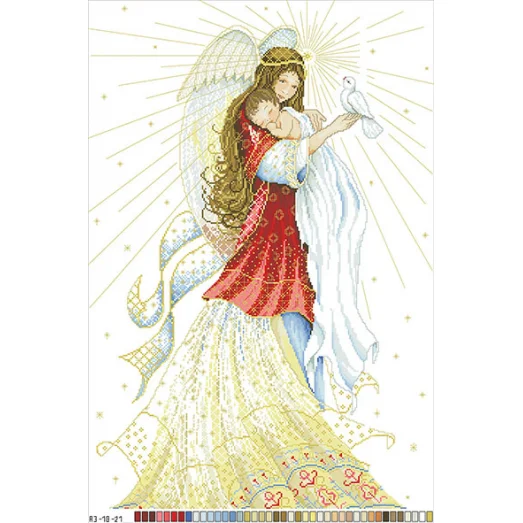 А3-18-021 Ангел Хранитель. Канва для вышивки нитками Вышиванка