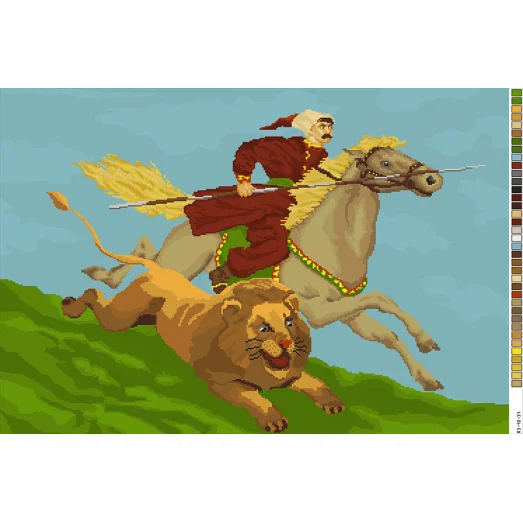 А3-18-031 Всадник. Канва для вышивки нитками Вышиванка